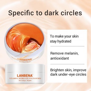 Os remendos do olho do gel de Hydra com a máscara do colagénio de Lanbena 60pcs removem círculos escuros, sacos, iluminam a pele ao redor dos olhos