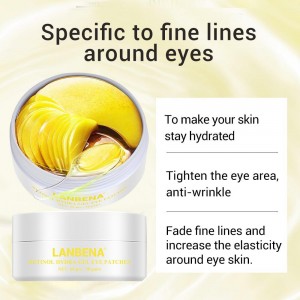 Parches de hidrogel bajo gas Lanbena retinol colágeno anti-envejecimiento nutrición apriete la piel alrededor de los ojos se desvanecen las arrugas finas debajo de los ojos
