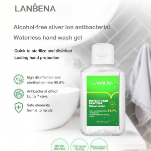 Fungicida natural, desinfetante, antibacteriano, gel Lanbena, com íons de prata