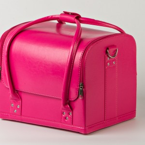  Case for cosmetics, pink matte. Leather case for cosmetics