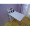 Стол для маникюра, раскладной, с полочками, белый матовый, Т114W, Маникюрныйе столы,  Маникюрныйе столы,  купить в Украине