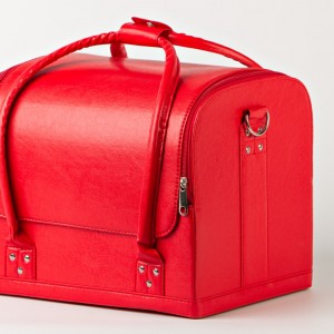 Case for beauty masters, Matt red. Cosmetic case