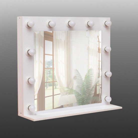 Spiegel mit Rahmen, weiß. Ankleidespiegel mit Beleuchtung-6124-Trend-Spiegels