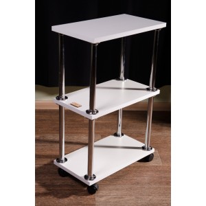 Cosmetic trolley, bookcase, on wheels, white