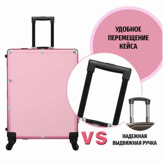 Beauty case, mobile mobile studio for make-up, powerful LED backlight, large mirror, many shelves, for cosmetics, portable case studio, 6134, Mobile Studios,  Health and beauty. All for beauty salons,Briefcases and suitcases ,  buy with worldwide shipping