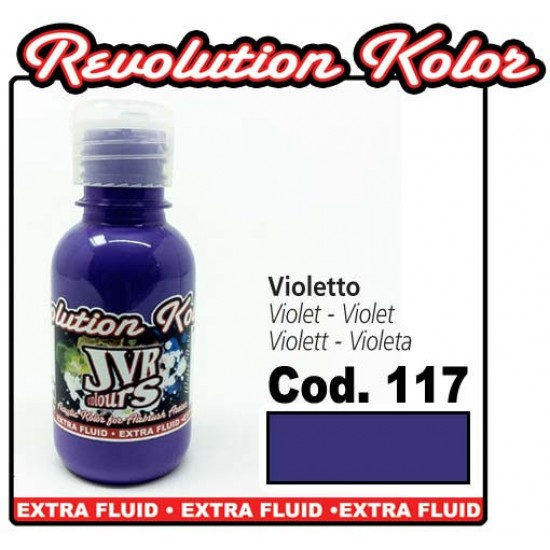 JVR Revolution Kolor, violeta opaco #117,10ml-tagore_696117/10-TAGORE-Aerógrafo para unhas Nail Art