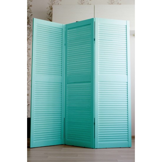 Louver screen, dressing room, turquoise 3 sections, 3825, Screens and partitions,  Health and beauty. All for beauty salons,Furniture ,  buy with worldwide shipping