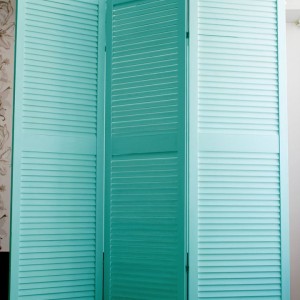 Blind screen, dressing room, turquoise 3 sections