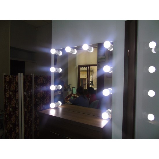 Зеркало с подсветкой, без рамы, для парикмахеров, MH80.80n10, Гримерные зеркала,  Зеркала,Гримерные зеркала ,  Купити в Україні
