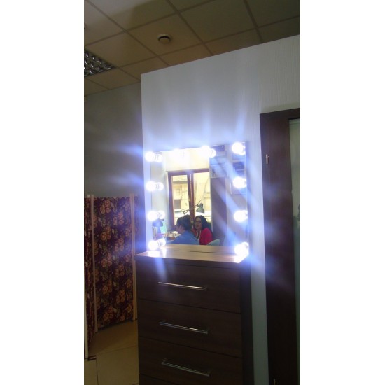 Зеркало с подсветкой, без рамы, для парикмахеров, MH80.80n10, Гримерные зеркала,  Зеркала,Гримерные зеркала ,  Купити в Україні