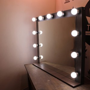 Dressing room mirror, for make-up - brown