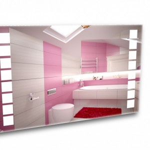 Mirror with LED lighting.