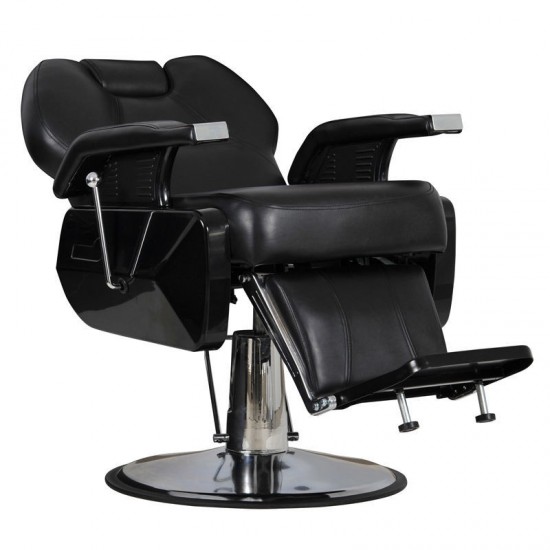 Cadeira de barbeiro para homem Elite preta-3909-Поставщик-Poltronas de mestres