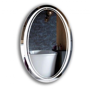 Oval bathroom mirror