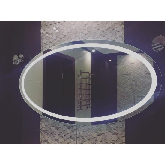 Owalne lustro łazienkowe z oświetleniem LED-4156-Поставщик-Lustra