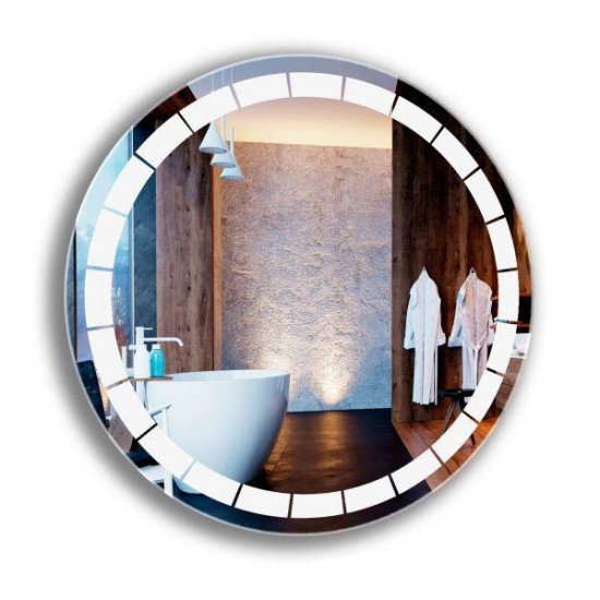 Een ronde spiegel in de badkamer. IJsspiegel 900*900-4184-Поставщик-Spiegels