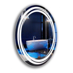 Oval bathroom mirror. Ice mirror