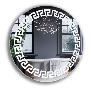  Round ice mirror with backlight. Mirror in the bathroom