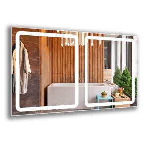  Quadratische Eisspiegel mit Hintergrundbeleuchtung. Spiegel im Badezimmer
