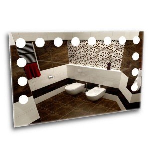 Makeup mirror with LED lighting