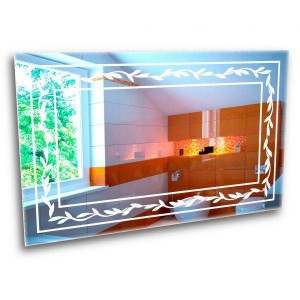 Mirror with ice light. Mirror with flowers 600*800