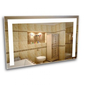 Miroir avec lumière glacée. Miroir de salle de bain glace