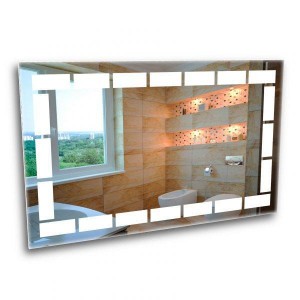 A mirror with led lighting. Led mirror for bathroom