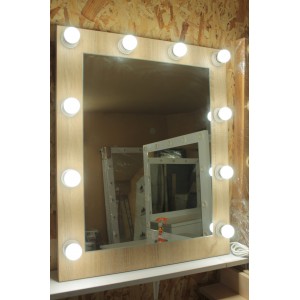  Espejo de vestidor para salón de belleza o para el hogar. Espejo en color roble Sonoma