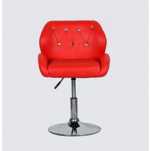 Hairdressing chair HC-949N in rhinestones Red