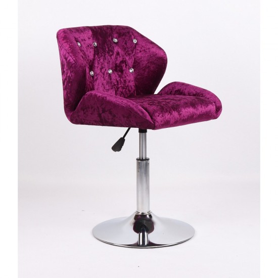 Кресло парикмахерское HC-949N в стразах Фиолетовый велюр, 4466, Стулья на низкой базе,  Красота и здоровье. Все для салонов красоты,Мебель ,  купить в Украине