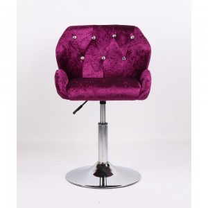  Hairdressing chair HC-949N in rhinestones Violet velor