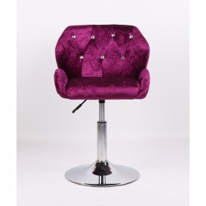 Friseurstuhl HC-949N in Strass Violett Velours