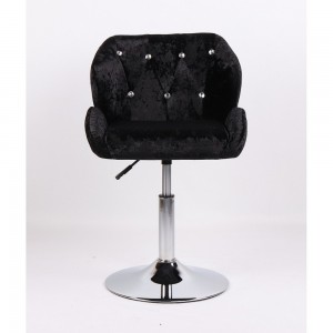  Cadeira de cabeleireiro HC-949N em strass Preto veludo