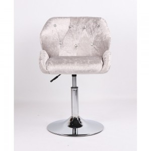  Hairdressing chair HC-949N in rhinestones Silver velor