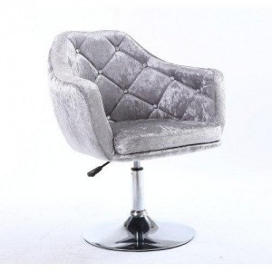  Fauteuil de coiffure NS 830N Velours argent