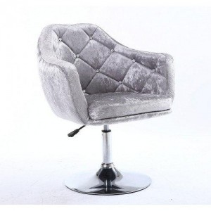  Cadeira de cabeleireiro NS 830N Prata veludo
