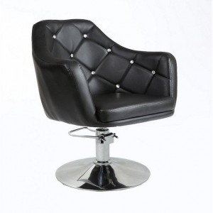  Cadeira de cabeleireiro HC-830H com acionamento hidráulico Preto