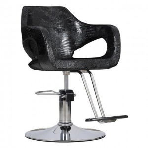  Fauteuil barbier Bresso Crocodile noir