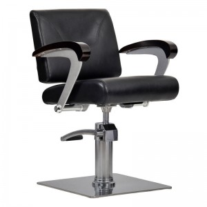  Cadeira de cabeleireiro Kubik preto Castanho
