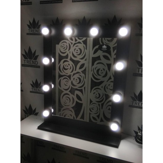 Espejo de vestidor para maquillaje. espejo en negro-6590-Trend-Espejos
