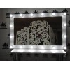 Spiegel für Maskenbildner mit Glühbirnen. Großer Ankleidespiegel, weiß-6090-Trend-Spiegels
