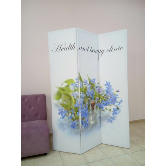Screen with logo on banner fabric 4 sections, 6614, Screens and partitions,  Health and beauty. All for beauty salons,Furniture ,  buy with worldwide shipping