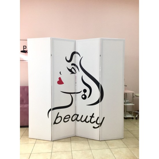 Screen with logo on banner fabric 4 sections, 6614, Screens and partitions,  Health and beauty. All for beauty salons,Furniture ,  buy with worldwide shipping