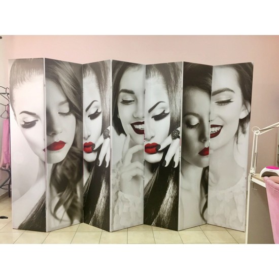 Stylish black and white screen with photo printing, 6616, Screens and partitions,  Health and beauty. All for beauty salons,Furniture ,  buy with worldwide shipping