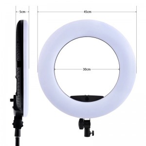 Digital display ring light diameter 45cm 70W with digital display 3 holders bag and remote control for beauty salon