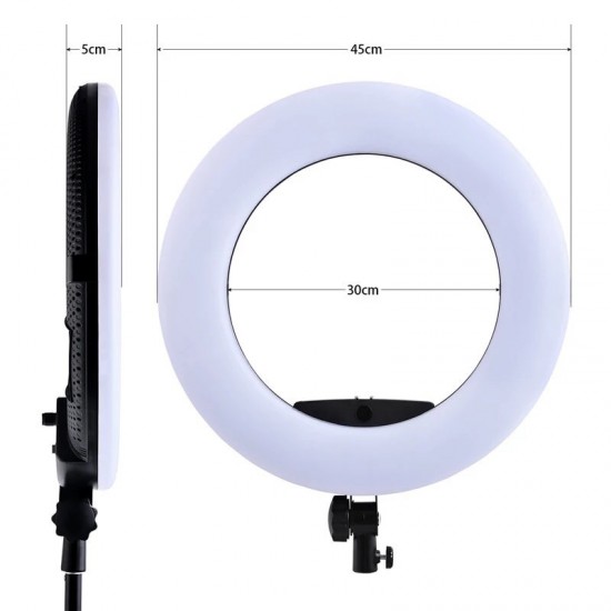 Digitale display ringlamp diameter 45cm 70W met digitale display 3 houders tas en afstandsbediening voor schoonheidssalon-6474-Поставщик-Möbel
