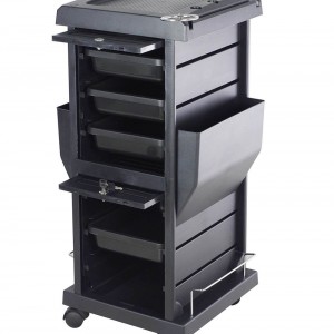  Hairdressing trolley, plastic with black shelves