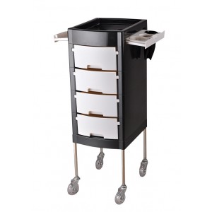 Black and white barber trolley