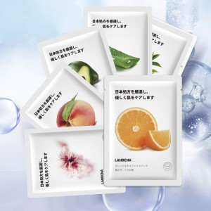 Fruchtmaske Lanbena für Gesicht Japanische erweiterte Formel - mit Orangenextrakt