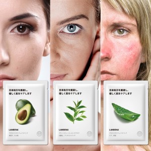 Mascarilla de Fruta mascarilla facial Japonesa-Aloe Lanbena mascarilla Facial de fruta Reparación Hidratante